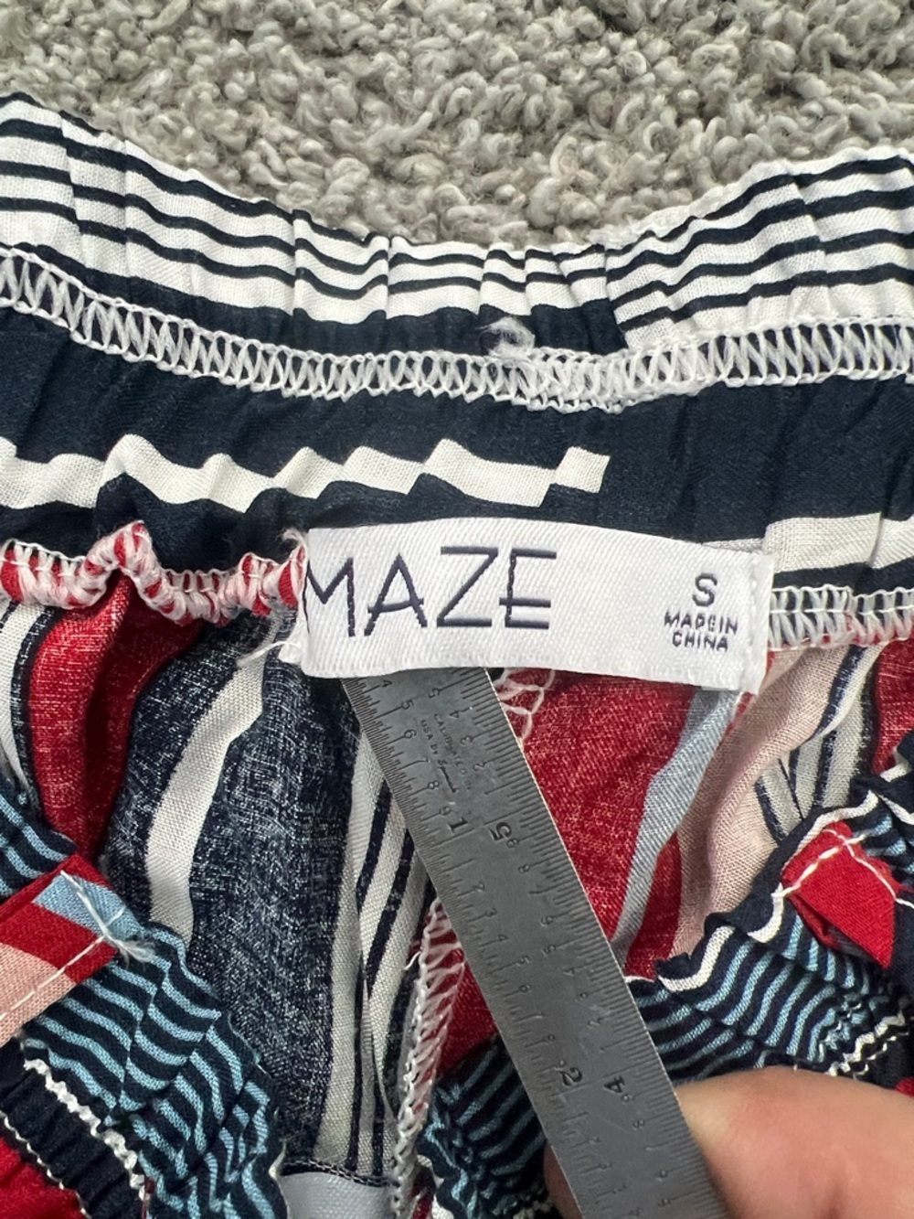Maze Women’s High-Waisted Red Pink Wide Leg Striped Rayon Palazzo Pants - Size S - Picture 4 of 9